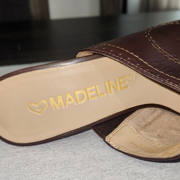 Madeline Brown Leather Mules Size 9.5 - Picture 6 of 10